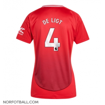 Billige Fotballdrakt Manchester United Matthijs de Ligt #4 Replika Hjemmedrakt Dame 2024-25 Kortermet